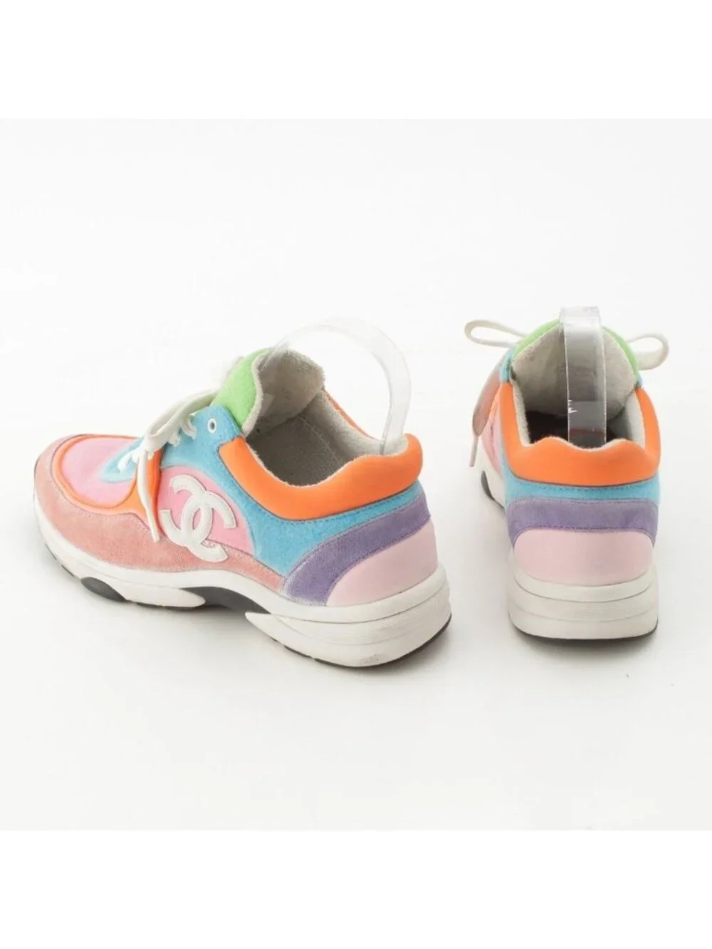 Chanel Suede CC Logo Sneakers Multicolor